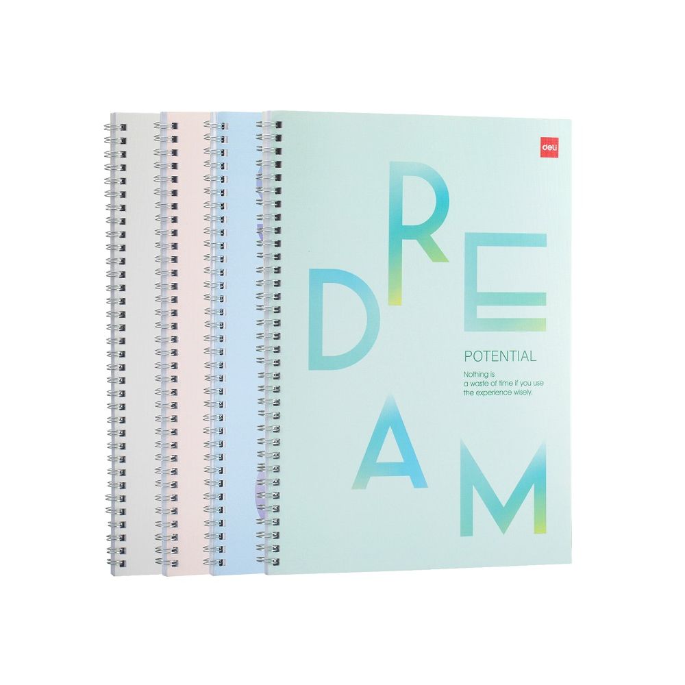 Тетрадка със спирала Deli ELA460, A4, 60 л., линиран офсет 70 г, корица ленен картон