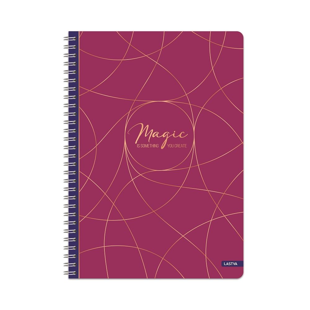 Тетрадка със спирала LASTVA Magic, A4, 150 л., линиран офсет 70 г, твърда корица мат ламинат