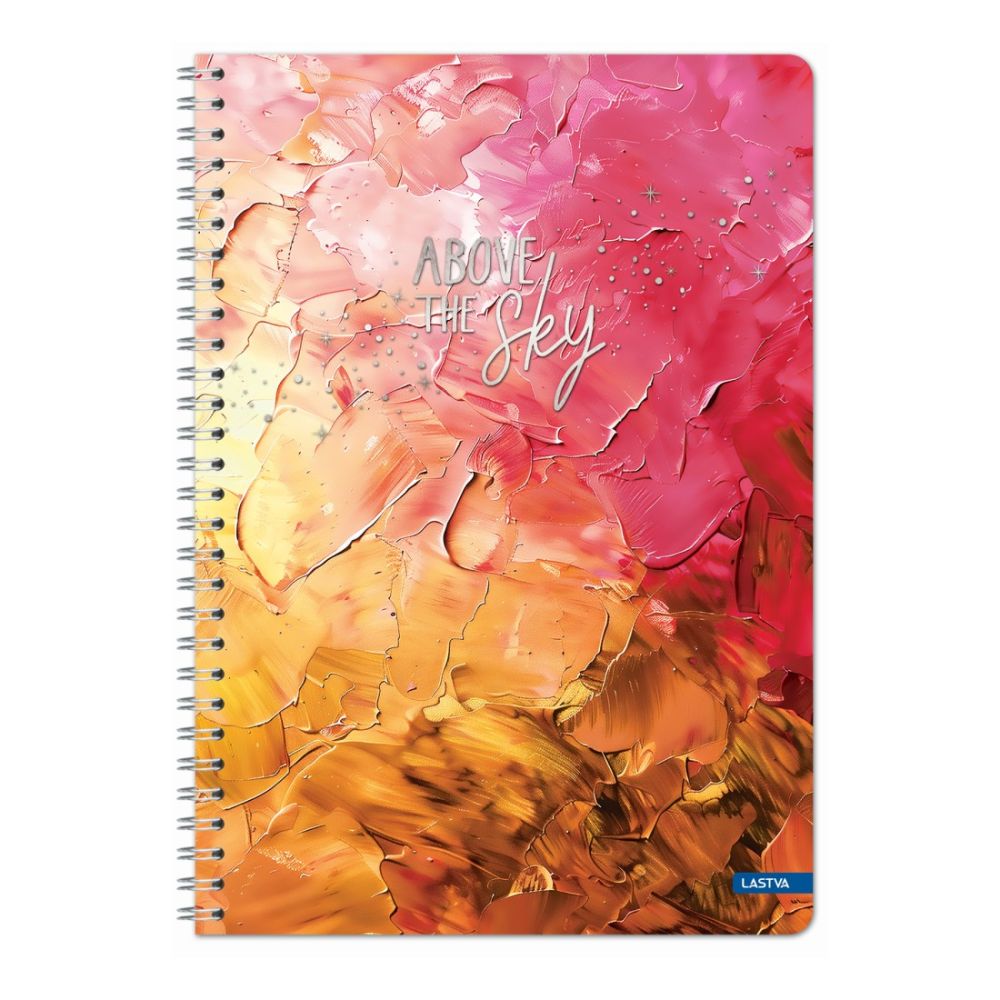Тетрадка със спирала LASTVA Sky, A5, 100 л., линиран офсет 70 г, корица 300 г, мат ламинат, холограф