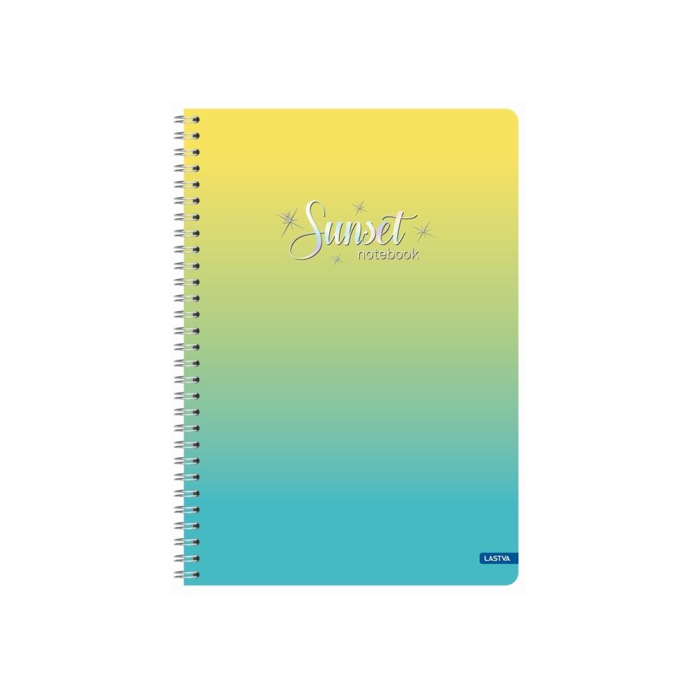 Тетрадка със спирала LASTVA Sunset, A5, 60 л., линиран офсет 70 г, корица 300 г, мат ламинат