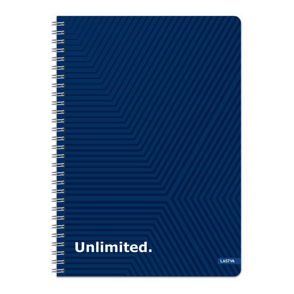 Тетрадка със спирала LASTVA Unlimited, A4, 150 л., линиран офсет 70 г, тв. корица мат ламинат+UV лак