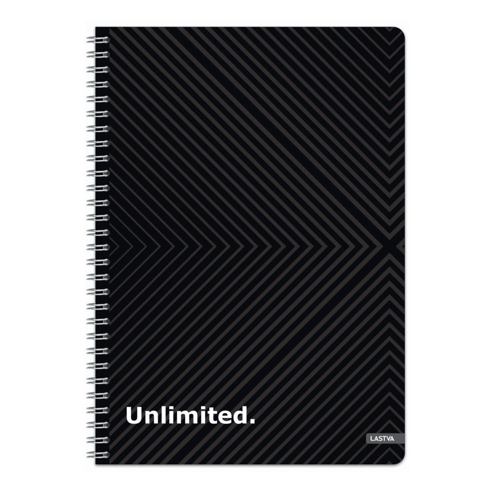 Тетрадка със спирала LASTVA Unlimited, A4, 80 л., линиран офсет 70 г, тв. корица мат ламинат+UV лак