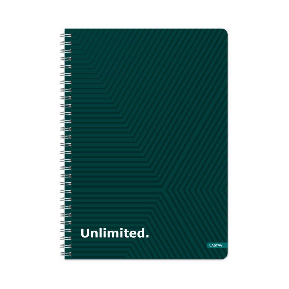 Тетрадка със спирала LASTVA Unlimited, A5, 150 л., линиран офсет 70 г, тв. корица мат ламинат+UV лак