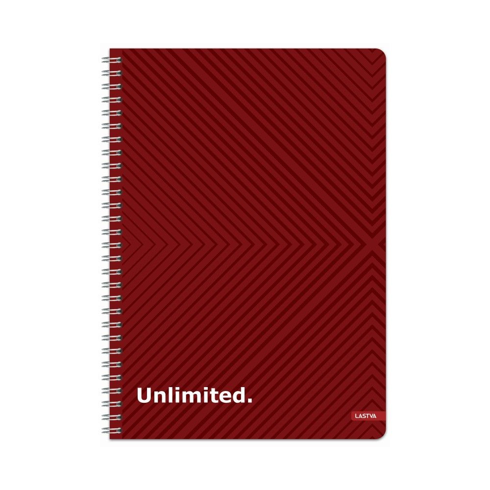 Тетрадка със спирала LASTVA Unlimited, A5, 200 л., линиран офсет 70 г, тв. корица мат ламинат+UV лак