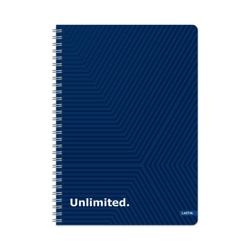 Тетрадка със спирала LASTVA Unlimited, A5, 80 л., линиран офсет 70 г, тв. корица мат ламинат+UV лак