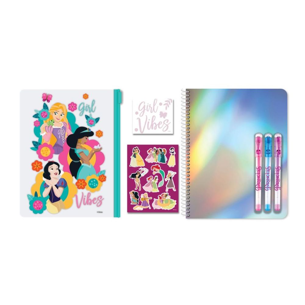 Тетрадка със спирала PRINCESS, A5, 60 л., линиран офсет 70 г, PVC пауч с цип