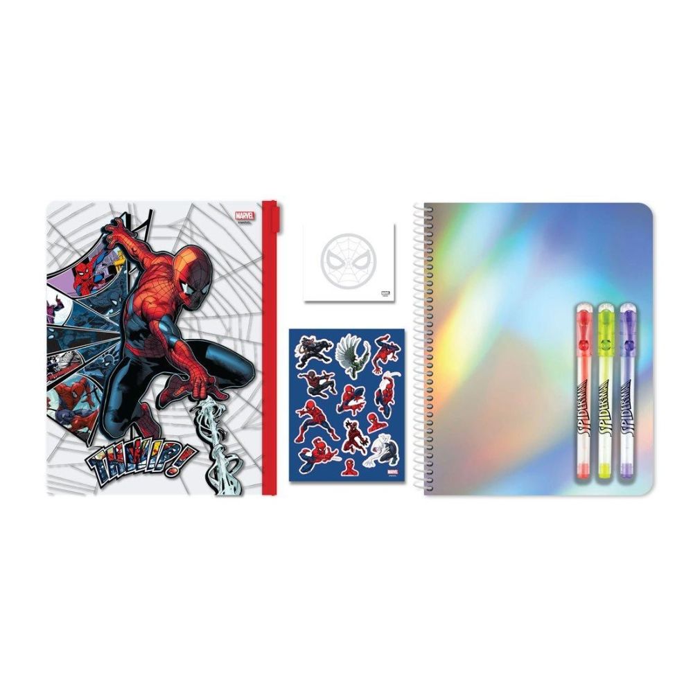 Тетрадка със спирала SPIDERMAN, A5, 60 л., линиран офсет 70 г, PVC пауч с цип
