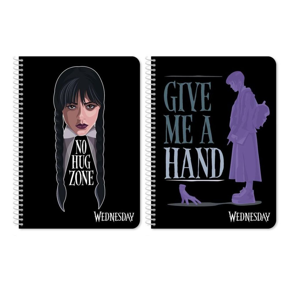 Тетрадка със спирала WEDNESDAY 2, А4, 60 л., линиран офсет 70 г, 2 теми, корица картон