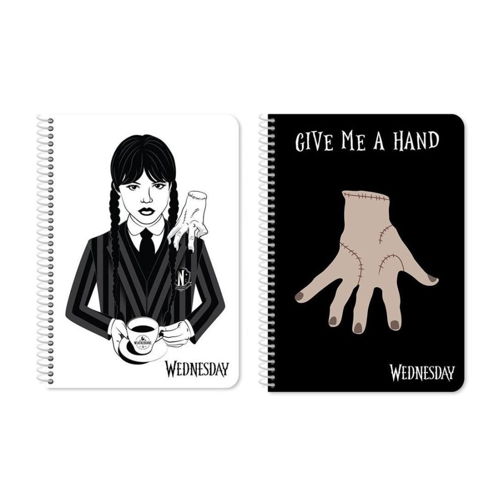 Тетрадка със спирала WEDNESDAY 2, А5, 60 л., линиран офсет 70 г, 2 теми, корица картон