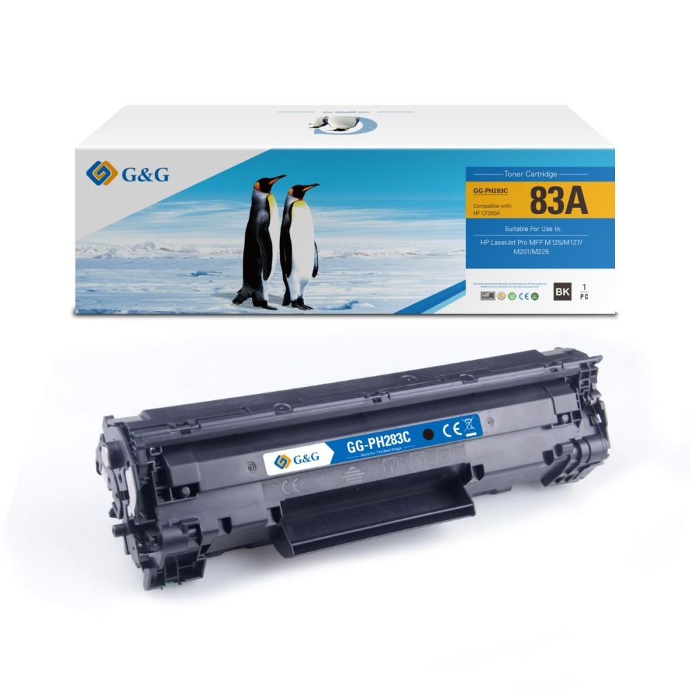 Тонер касета G&G Black CF283A, съвместима с HP LJPro M201/M125/M127/M225, 1500 к.