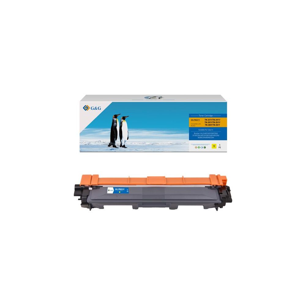 Тонер касета G&G Yellow TN241Y, съвместима с Brother HL 3140CW/3170CDW, 1400 к.