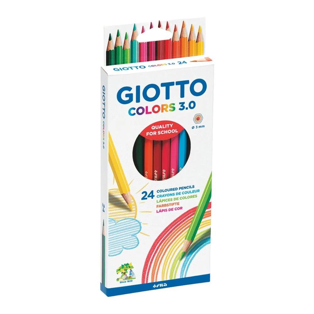 Цветни моливи GIOTTO COLORS 3.0, шестоъгълно тяло, 24 цвята