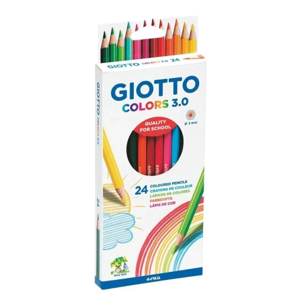 Цветни моливи GIOTTO COLORS 3.0, шестоъгълно тяло, 24 цвята