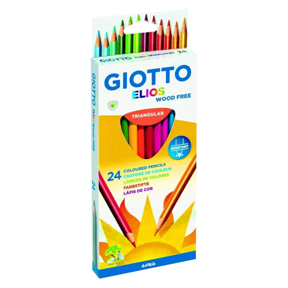 Цветни моливи GIOTTO ELIOS, триъгълно тяло, 24 цвята Цветни моливи GIOTTO ELIOS, триъгълно тяло, 24 цвята