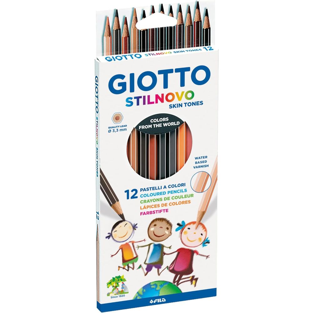 Цветни моливи GIOTTO STILNOVO Skin Tones, шестоъгълно тяло, 12 цвята