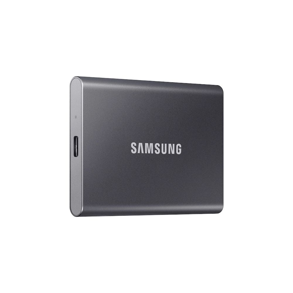 Твърд диск SSD Samsung T7, външен, 2.5", 500GB, USB 3.2, титаниево сив