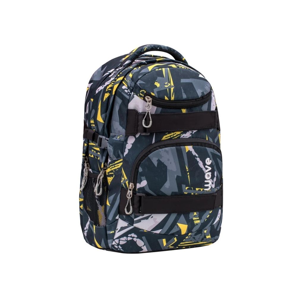 Ученическа раница Belmil WAVE Yellow Graffiti, 4 отделения