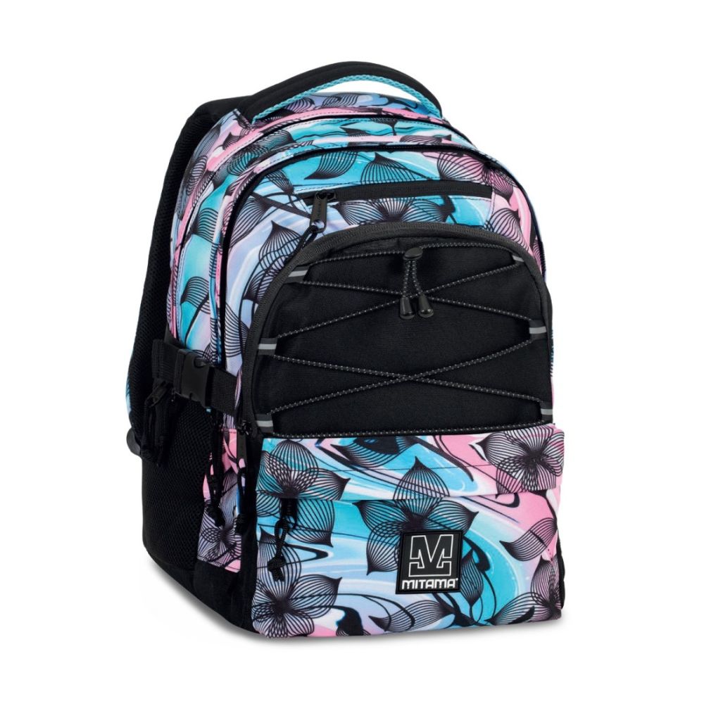 Ученическа раница MITAMA #BDBF Flower Breeze, за момиче, 4 отделения, USB Port