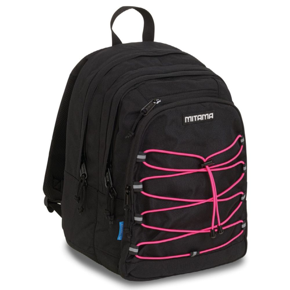 Ученическа раница MITAMA Flexer Pulse, унисекс, 3 отделения, черна