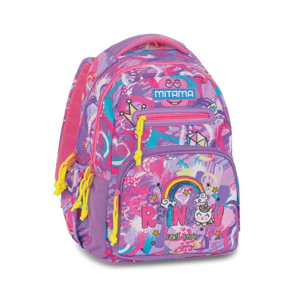 Ученическа раница MITAMA New Plus Rainbow, за момиче, 4 отделения