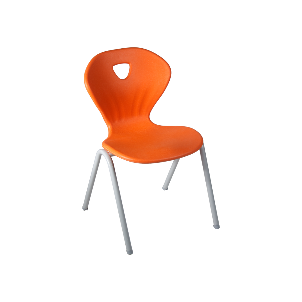 Ученически стол Kori 4L New, PP, метална база, оранжев