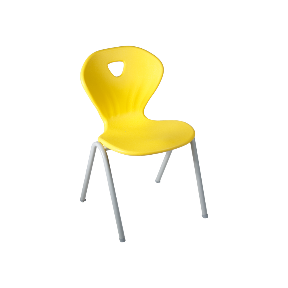 Ученически стол Kori 4L New, PP, метална база, жълт