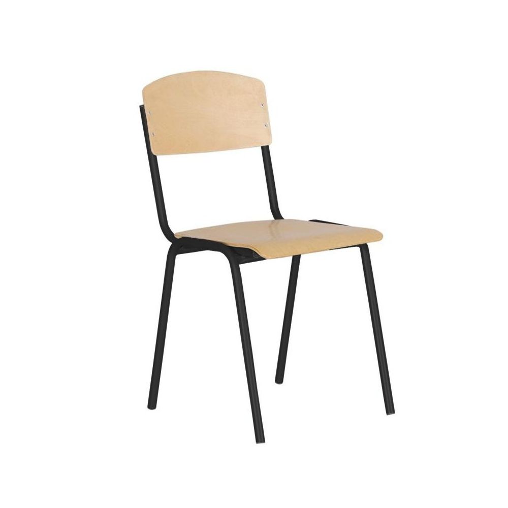 Ученически стол Tina Black, многослойна букова дървесина, черна метална база, бук