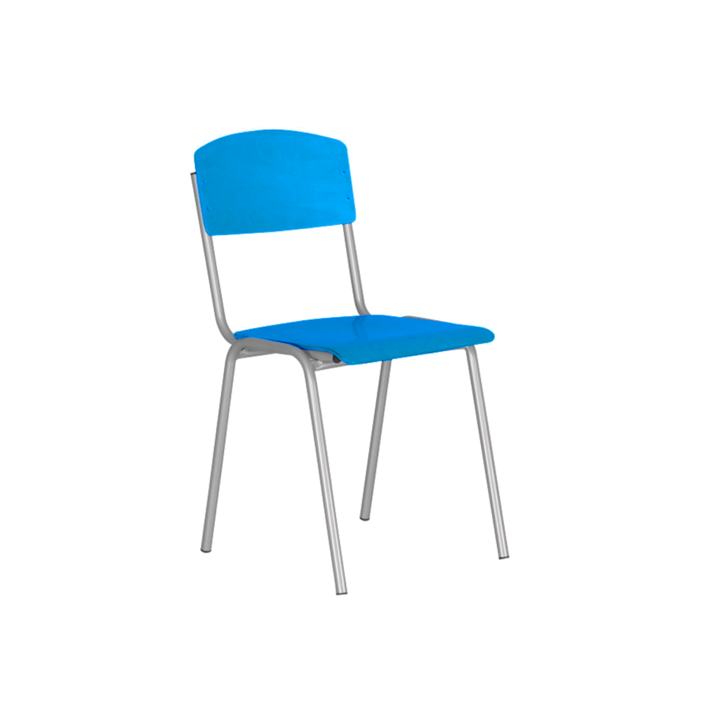 Ученически стол Tina Blue, многослойна букова дървесина, метална база, син