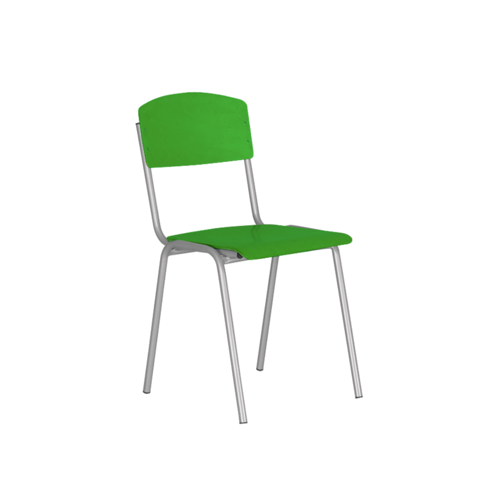 Ученически стол Tina Green, многослойна букова дървесина, метална база, зелен