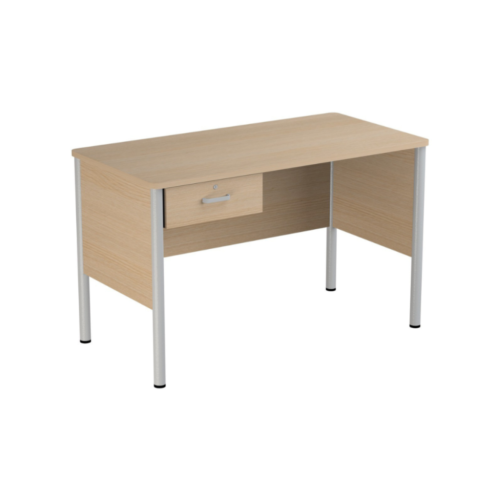 Учителско бюро Kori със сив кръгъл профил, 1200x600x750 мм, ПДЧ 18мм, сиво