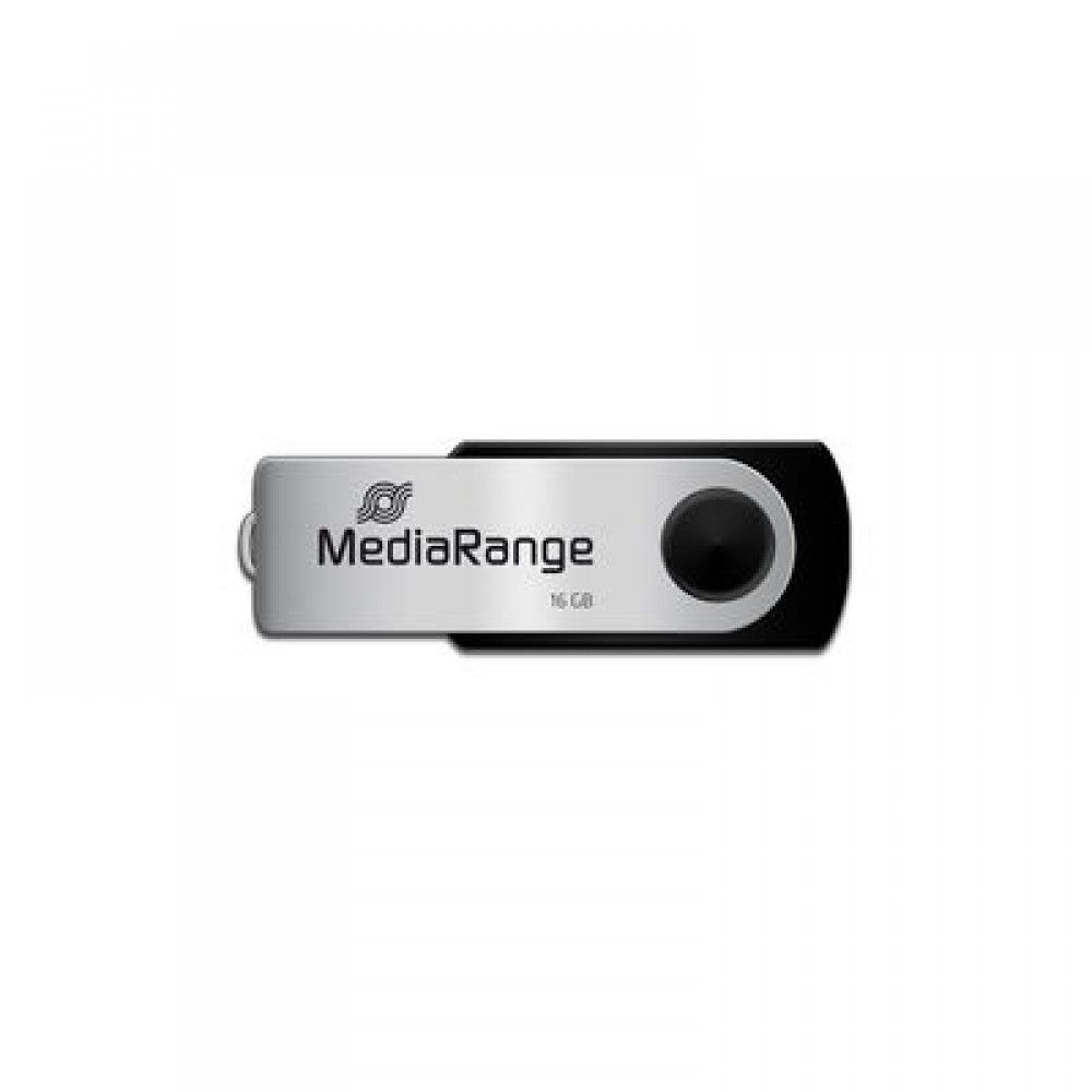 USB флаш памет MediaRange, 16GB, USB 2.0 Type-A, черна