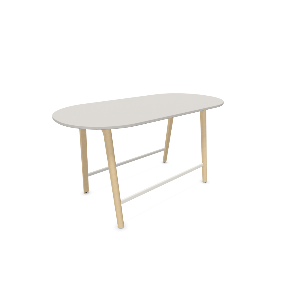 Висока маса Levitate, А-форма, крака натурален бук, плот 2000х1000х1050 мм, ПДЧ 25 мм, светлосив