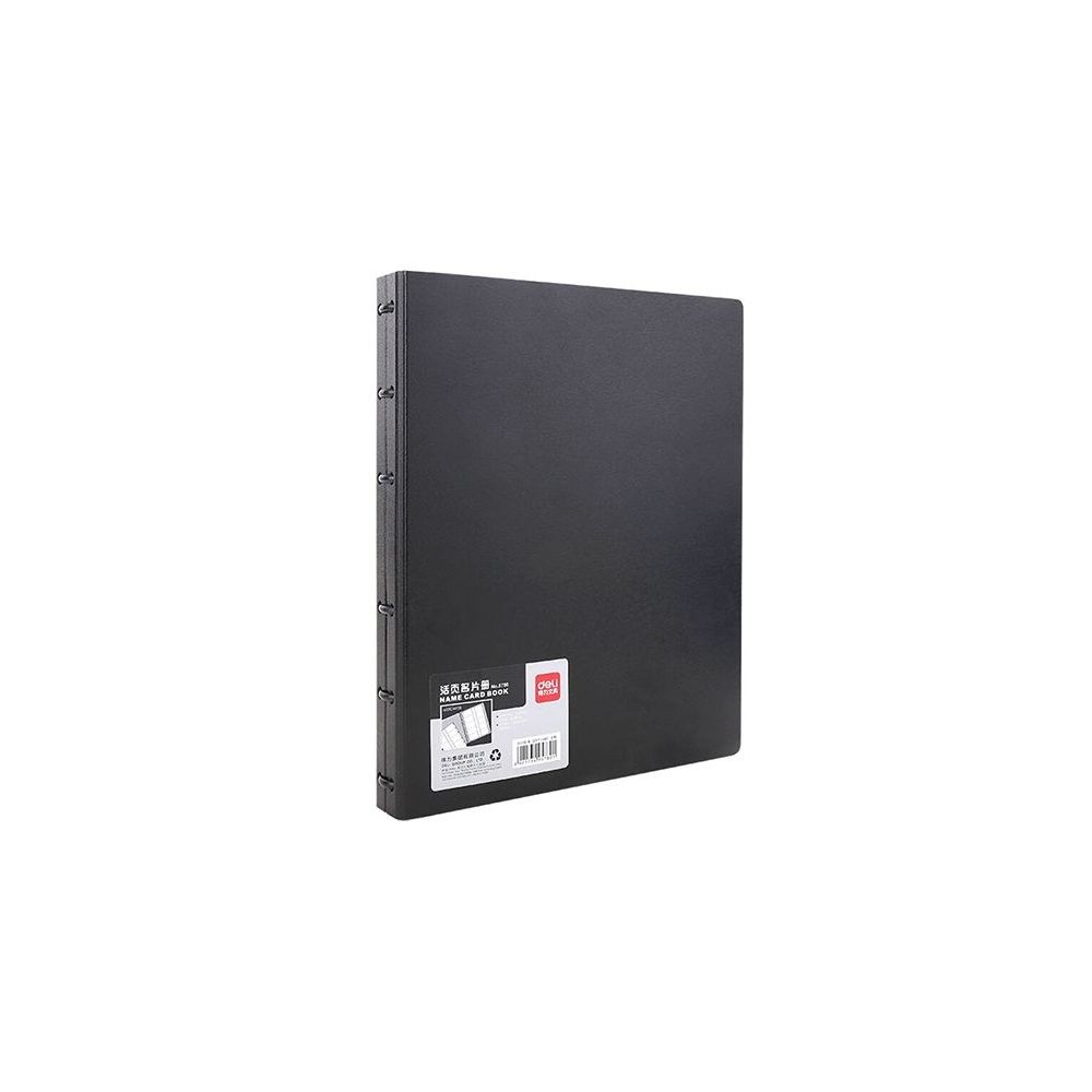 Визитник Deli Start, Е5780, за 600 визитки 255x312х30 мм, с разделители, РР, черен