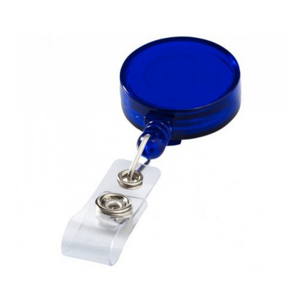 Yo -Yo ролетка за бадж, пластмасова, с метален клипс, корда 600 мм, синя