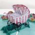 3D Pop-up поздравителна картичка Origami за раждане на момиче, розова количка, 120 х 170 мм