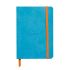 Джобен бележник RHODIA Rhodiarama, A6, 72 л., редове, хартия шамоа 90 г, меки PU корици, тюркоазен