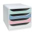 Бокс с 4 чекмеджета EXACOMPTA AutentiK BIG-BOX, 347x278x267 мм, Polystyrene, 4 цвята 1