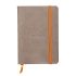 Джобен бележник RHODIA Rhodiarama, A6, 72 л., редове, хартия шамоа 90 г, меки PU корици, сивокафяв
