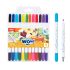 Двувърхи флумастери Deli Color wow! EC166-12, връх 1/1.2 мм, 12 цвята, PVC опаковка — Joya.bg 1