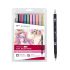 Двувърхи маркери Tombow ABT Dual Brush MANGA SHOJO, объл връх и четка, 10 цвята — Joya.bg 1