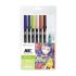 Двувърхи маркери Tombow ABT Dual Brush MANGA WIND, объл връх и четка, 6 цвята + четка и макет — Joya.bg 1