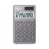 Калкулатор CASIO SL-1000SC-GY, джобен, 10 dgt, метален панел, 120х71х8.7 мм, сив металик — Joya.bg