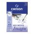 Скицник CANSON Mixed Media Imagine, за мокри и сухи техники, A5, 200 г/кв.м, light grain, 50 л. 1